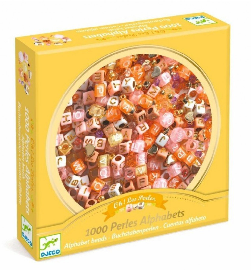 DJECO Písmenkové korálky zlaté (1000 ks)