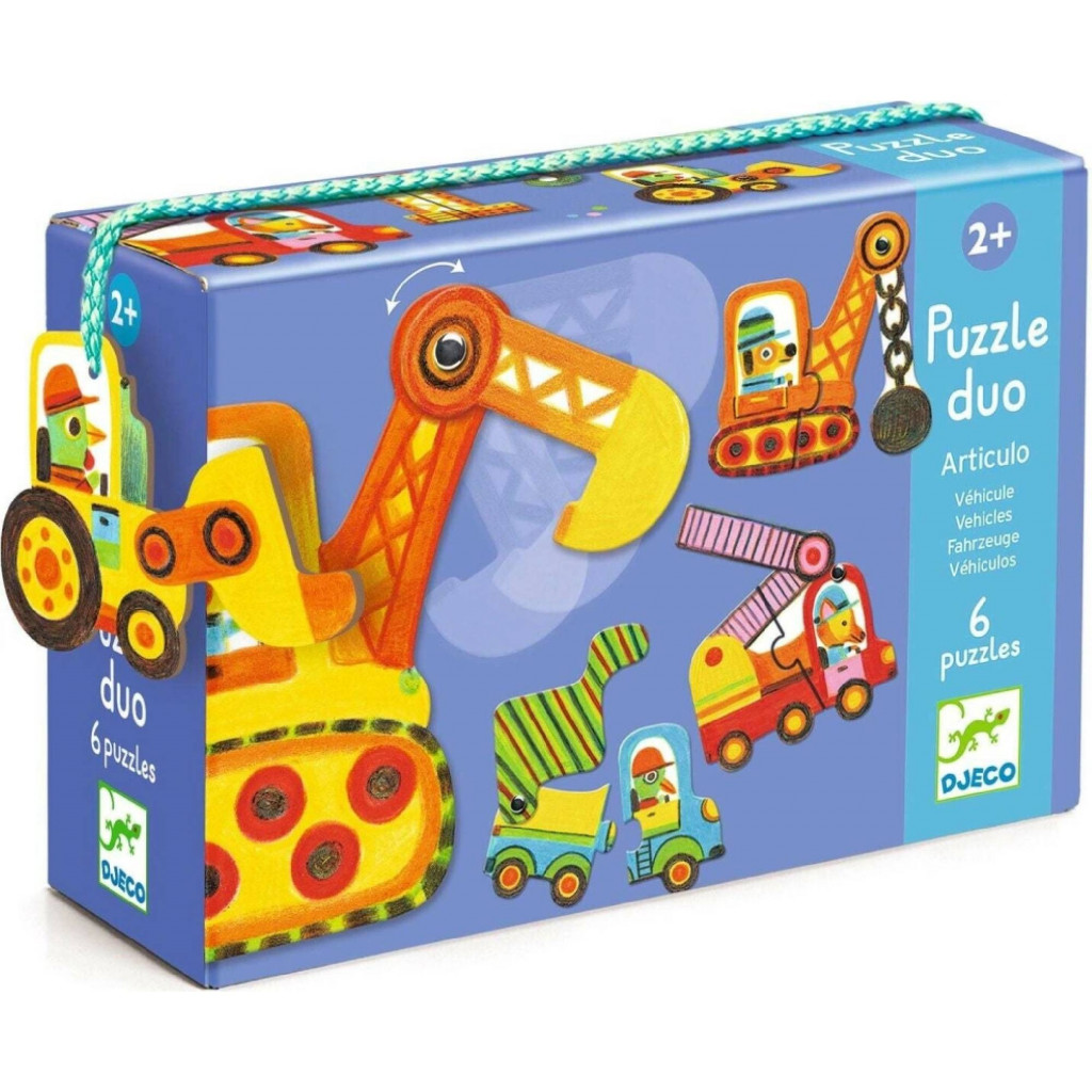 DJECO Puzzle Duo: Pohyblivé vozidlá