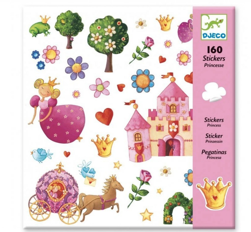 DJECO Samolepky: Princezničky (160 ks)