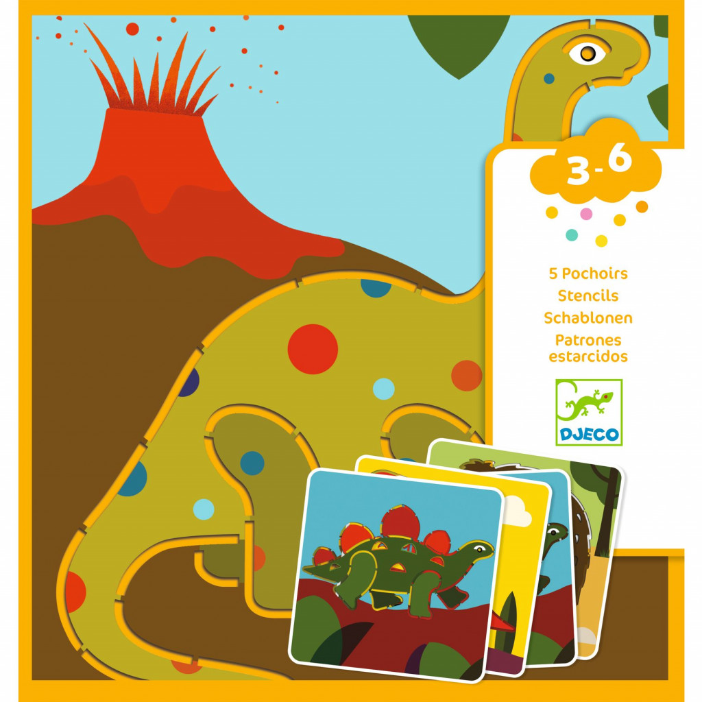 DJECO Kreslenie podľa šablóny: Dinosaury