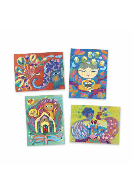 India: maľovanie podľa čísiel štetcami (Gouaches)