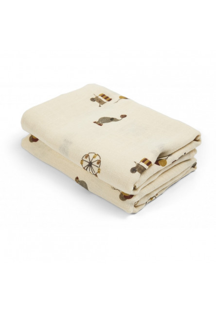 Bao Mušelínové plenky 2 ks Creme/Circus