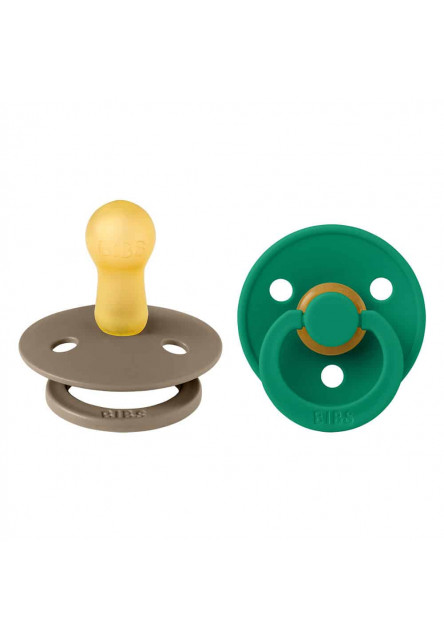 BIBS Colour cumlíky z prírodného kaučuku 2ks - veľkosť 2 (Dark Oak / Evergreen)