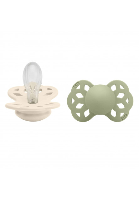 BIBS Infinity symetrické cumlíky zo silikónu 2ks - veľkosť 2 (Fossil Grey / Mauve)