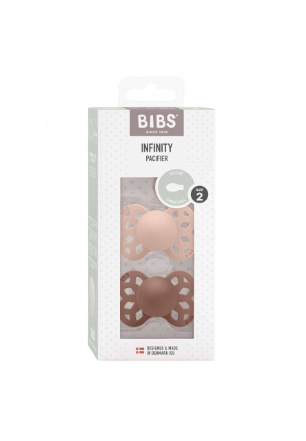 BIBS Infinity symetrické cumlíky zo silikónu 2ks - veľkosť 2 (Fossil Grey / Mauve)