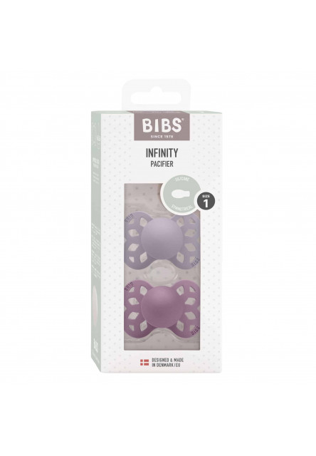 BIBS Infinity symetrické cumlíky zo silikónu 2ks - veľkosť 1 (Fossil Grey / Mauve)