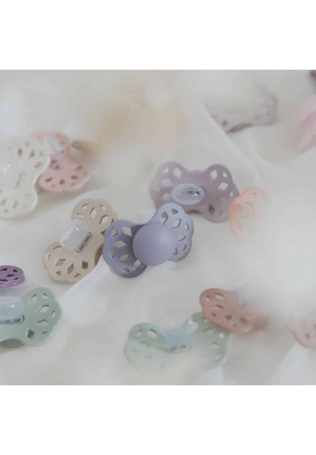 BIBS Infinity symetrické cumlíky zo silikónu 2ks - veľkosť 1 (Fossil Grey / Mauve)
