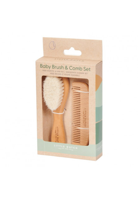 Dětský hřeben a kartáč dřevěný