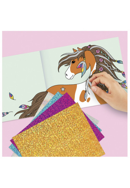 Omalovánky - kreativní sada Miss Melody, Fancy Foils, třpytivé fólie