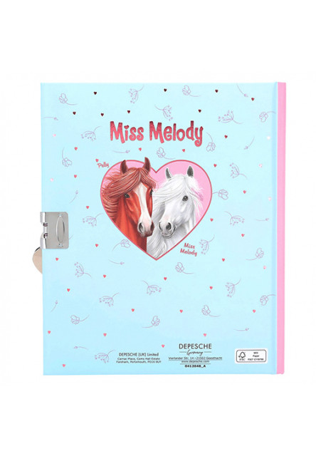 Zápisník se zámkem Miss Melody - růžová