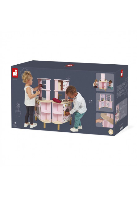 Dětská dřevěná kuchyňka Twist oboustranná s pračkou