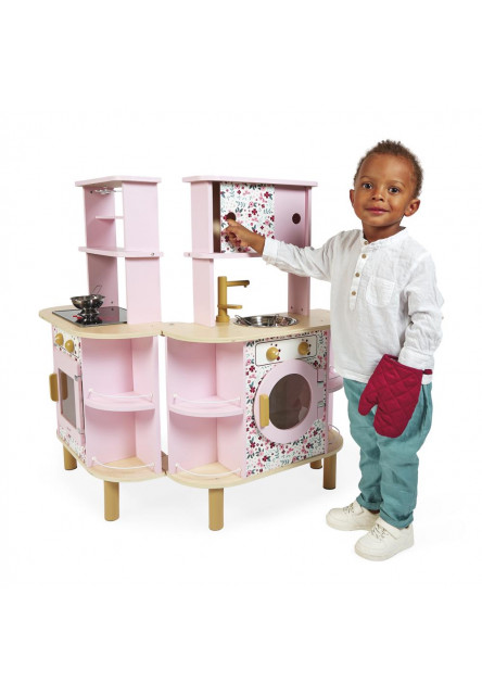 Dětská dřevěná kuchyňka Twist oboustranná s pračkou