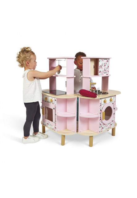 Dětská dřevěná kuchyňka Twist oboustranná s pračkou