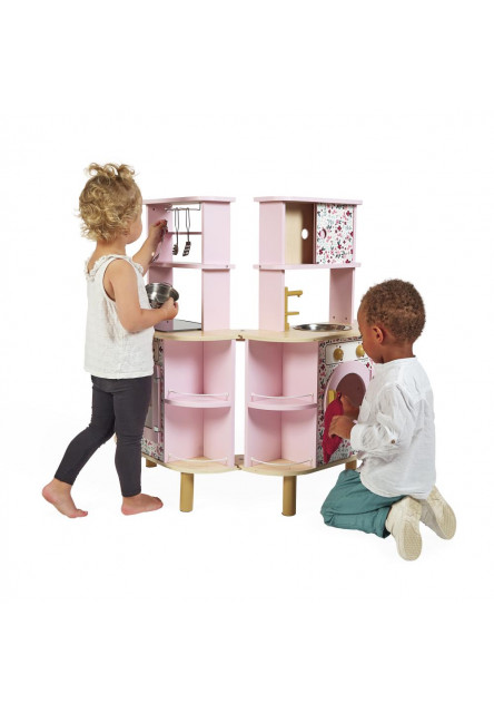 Dětská dřevěná kuchyňka Twist oboustranná s pračkou