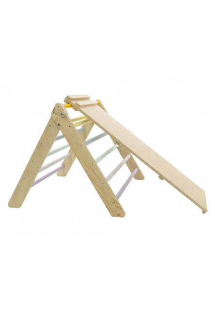 Montessori Piklerovej trojuholník light + doska 2v1 Variant: natur okraje, modré dosky