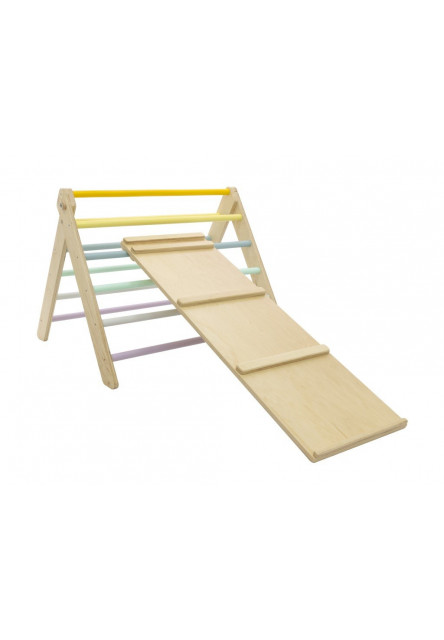 Montessori Piklerovej trojuholník light + doska 2v1 Variant: natur okraje, modré dosky