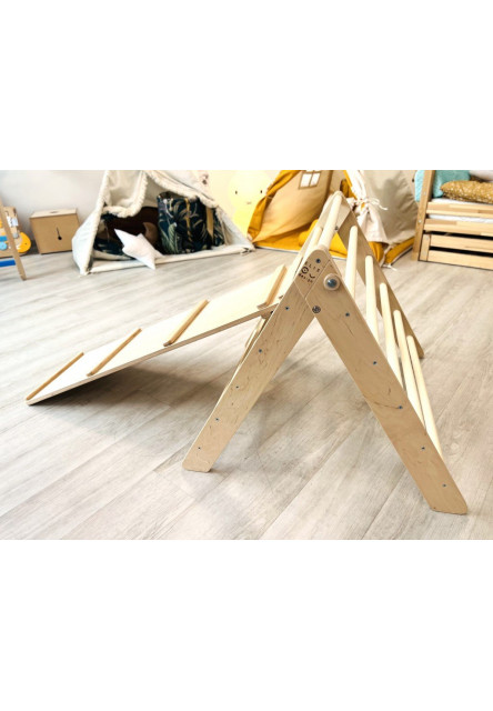 Montessori Piklerovej trojuholník light + doska 2v1 Variant: natur okraje, modré dosky