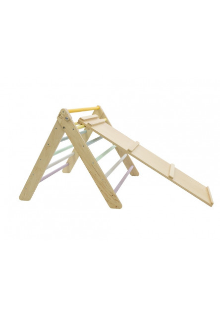 Montessori Piklerovej trojuholník light + doska 2v1 Variant: natur okraje, modré dosky