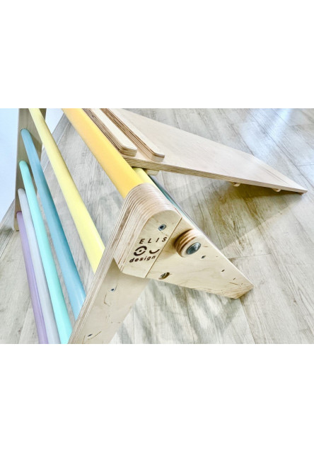 Montessori Piklerovej trojuholník light + doska 2v1 Variant: natur okraje, modré dosky