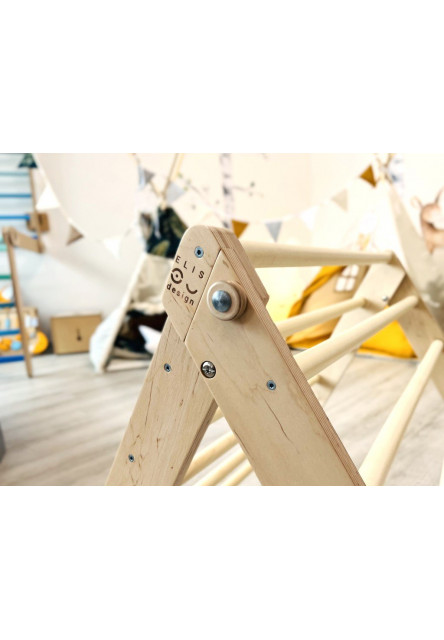 Montessori Piklerovej trojuholník light + doska 2v1 Variant: natur okraje, modré dosky