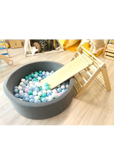 Montessori Piklerovej trojuholník light + doska 2v1 Variant: natur okraje, modré dosky