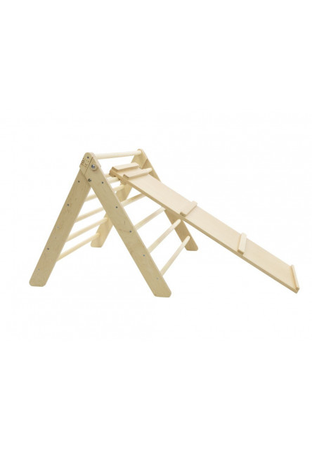 Montessori Piklerovej trojuholník light + doska 2v1 Variant: natur okraje, modré dosky