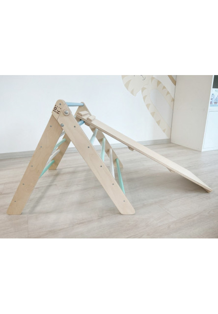Montessori Piklerovej trojuholník light + doska 2v1 Variant: natur okraje, modré dosky