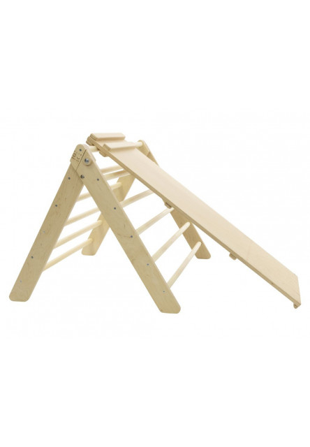 Montessori Piklerovej trojuholník light + doska 2v1 Variant: natur okraje, modré dosky