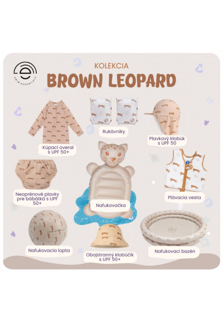 Nafukovací bazén se stříškou Brown Leopard 100 cm