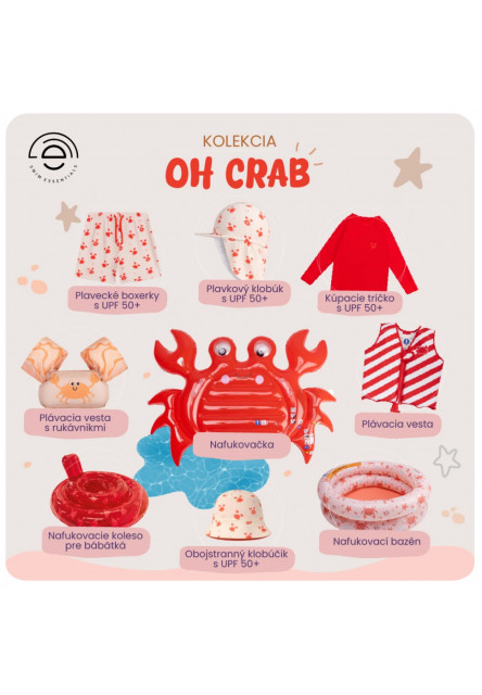 Plavkový klobouk s ochranou krku s UPF 50+ Oh Crab