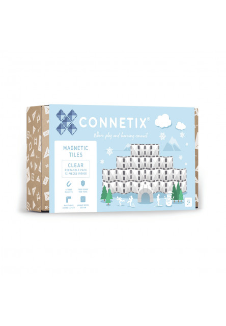 Magnetická stavebnice - Clear Rectangle Pack 12 ks Connetix