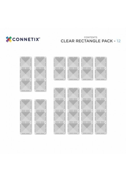 Magnetická stavebnice - Clear Rectangle Pack 12 ks