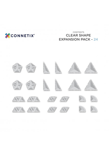 Magnetická stavebnice - Clear Shape Expansion Pack 24 pc
