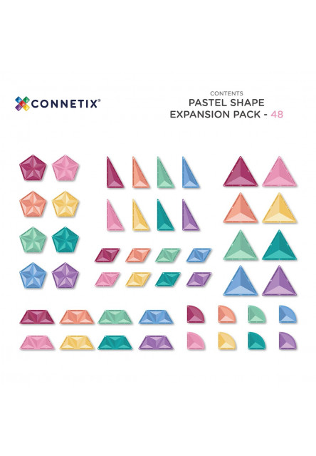 Magnetická stavebnice - Pastel Shape Expansion Pack 48