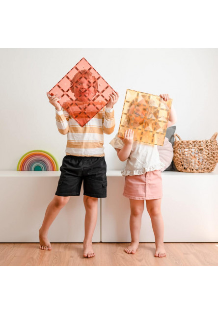 Magnetická stavebnice - Pastel Lemon & Peach Base Plate 2 ks