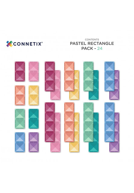 Magnetická stavebnice - Pastel Rectangle Pack 24 ks