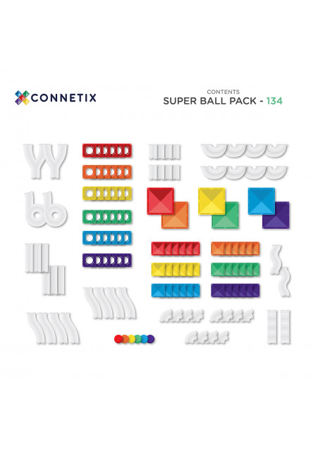 Magnetická stavebnice - Super Ball Run Pack 134 ks