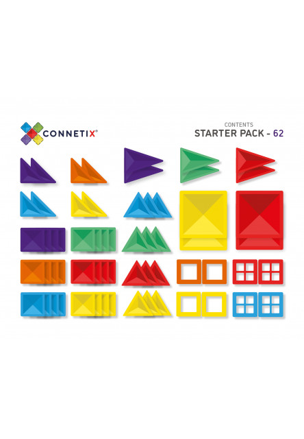 Magnetická stavebnice - Rainbow Starter Pack 62 ks