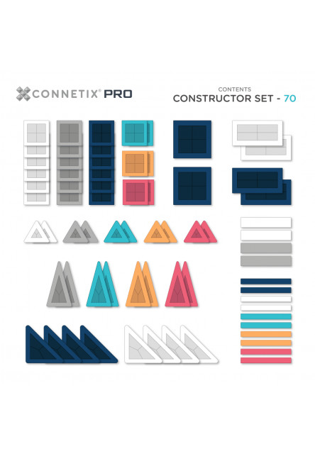 Magnetická stavebnice - PRO Constructor Set 70 ks