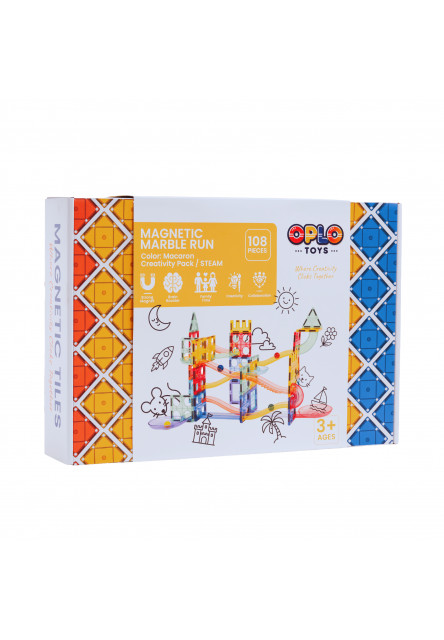 Magnetická stavebnice - Kuličková dráha Macaron 108 KS
