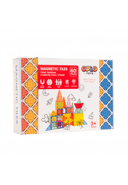 Magnetická stavebnice - Rainbow 60 KS  Oplo Toys