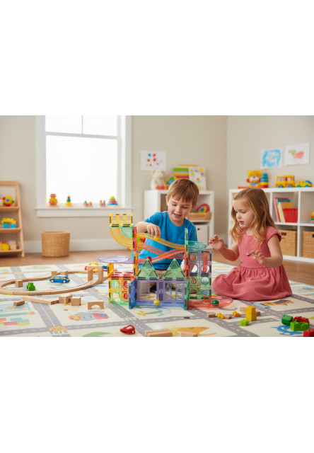 Magnetická stavebnice - Kuličková dráha Macaron 108 KS