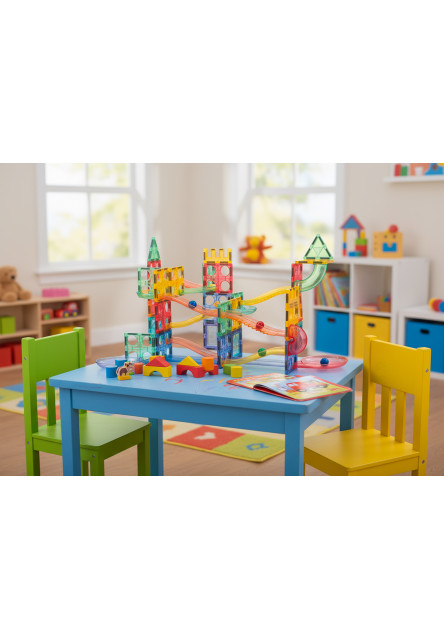 Magnetická stavebnice - Kuličková dráha Macaron 108 KS