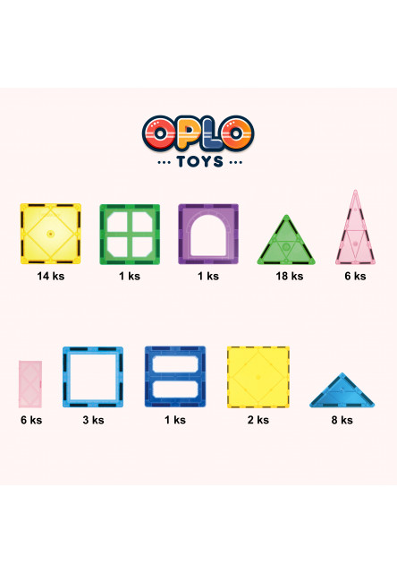 Magnetická stavebnice - Rainbow 60 KS 