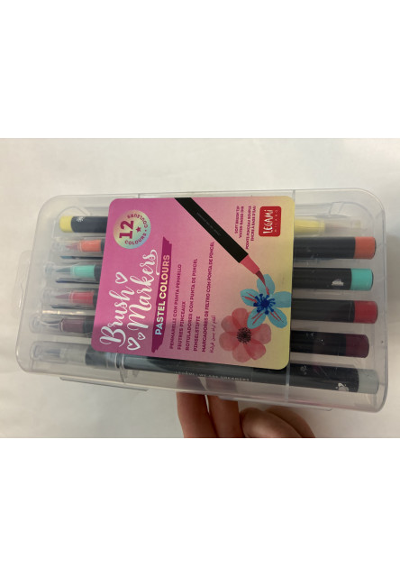 Súprava fixiek Legami Set Of 12 Brush Markers - Brush Markers - Pastel Colours