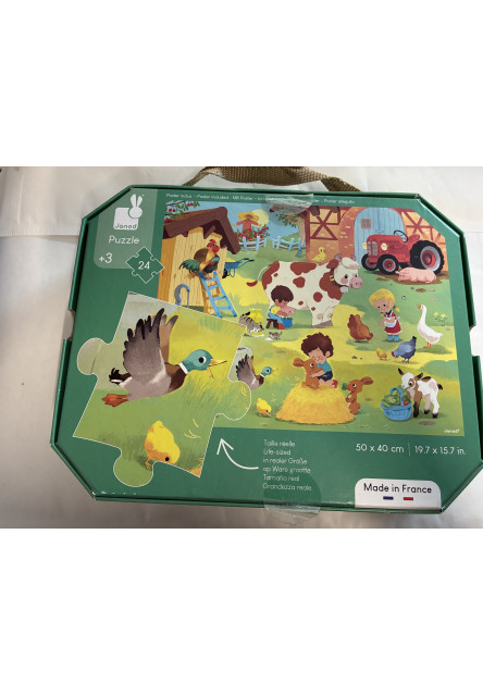 Puzzle Den na farmě v kufříku 24 ks