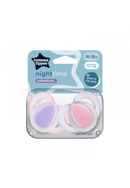 Cumlík silikón Night, 18-36m, 2ks Tommee Tippee
