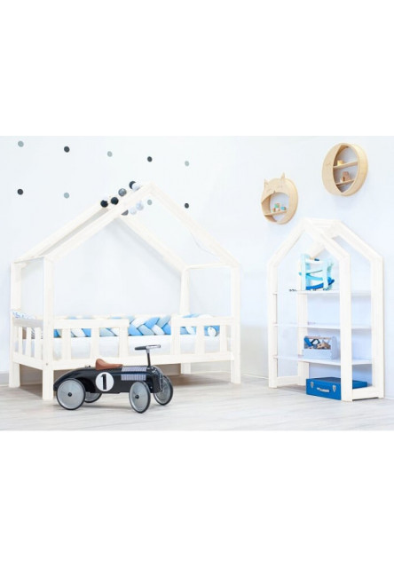 Domčeková posteľ dominant so zábranou premium biela rozměr lůžka: 80 x 190 cm, šuplík, nožičky: s nožičkami a s šuplíkom
