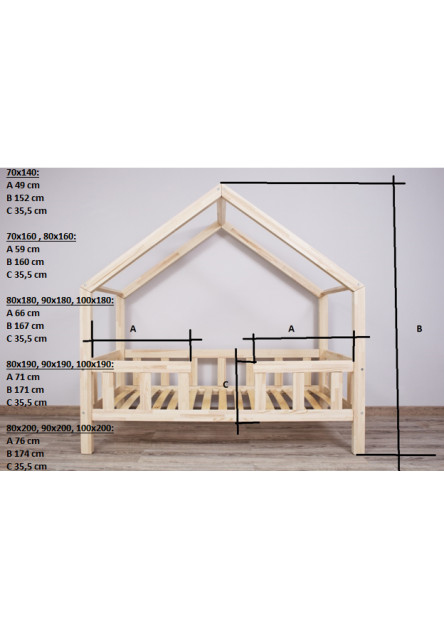 Domčeková posteľ dominant so zábranou premium biela rozměr lůžka: 100 x 180 cm, šuplík, nožičky: s nožičkami a s šuplíkom