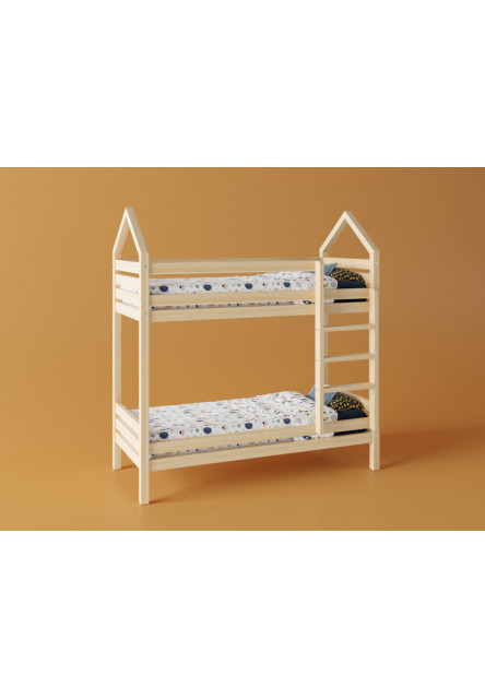 Domčeková posteľ poschodová s voliteľnou spodnou zábranou Premium rozměr lůžka: 70 x 140 cm, Zábrany: Přední